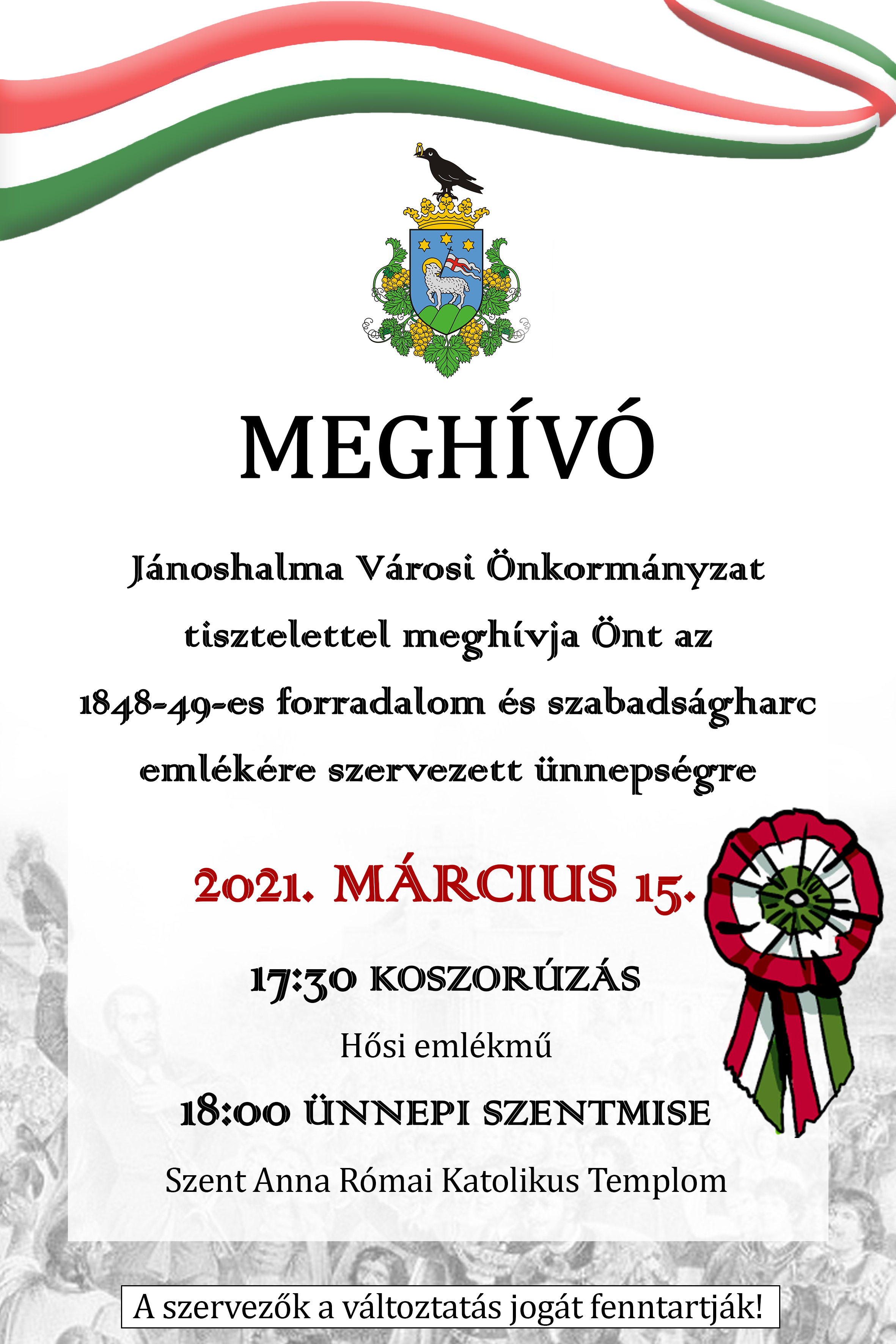Meghívó 1848-49-es forradalom és szabadságharc